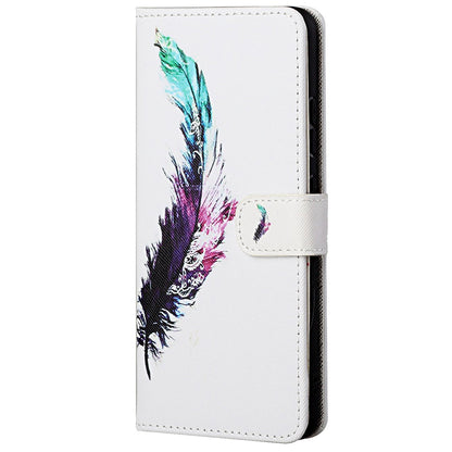 For Samsung Galaxy A13 4G 3D Pattern Printing PU Leather + TPU Phone Case Cross Texture Stand Wallet Protective Cover with Strap