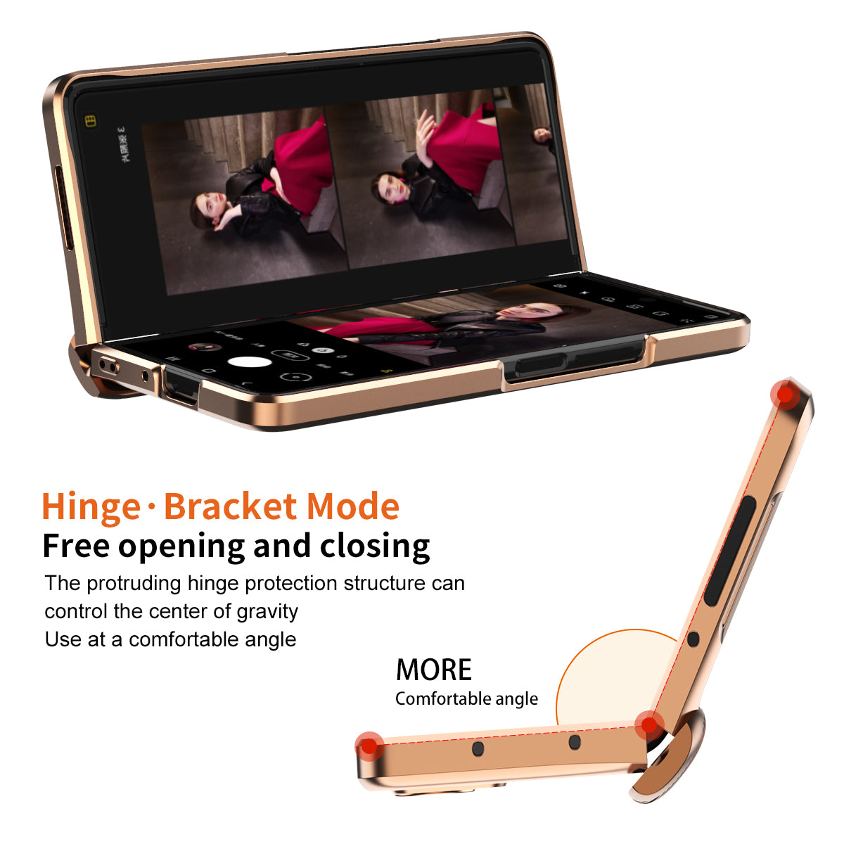 Cross Texture Electroplating PU Leather Coated TPU + PC Case Full Protection Hinge Phone Cover with Tempered Glass Screen Protector for Samsung Galaxy Z Fold3 5G
