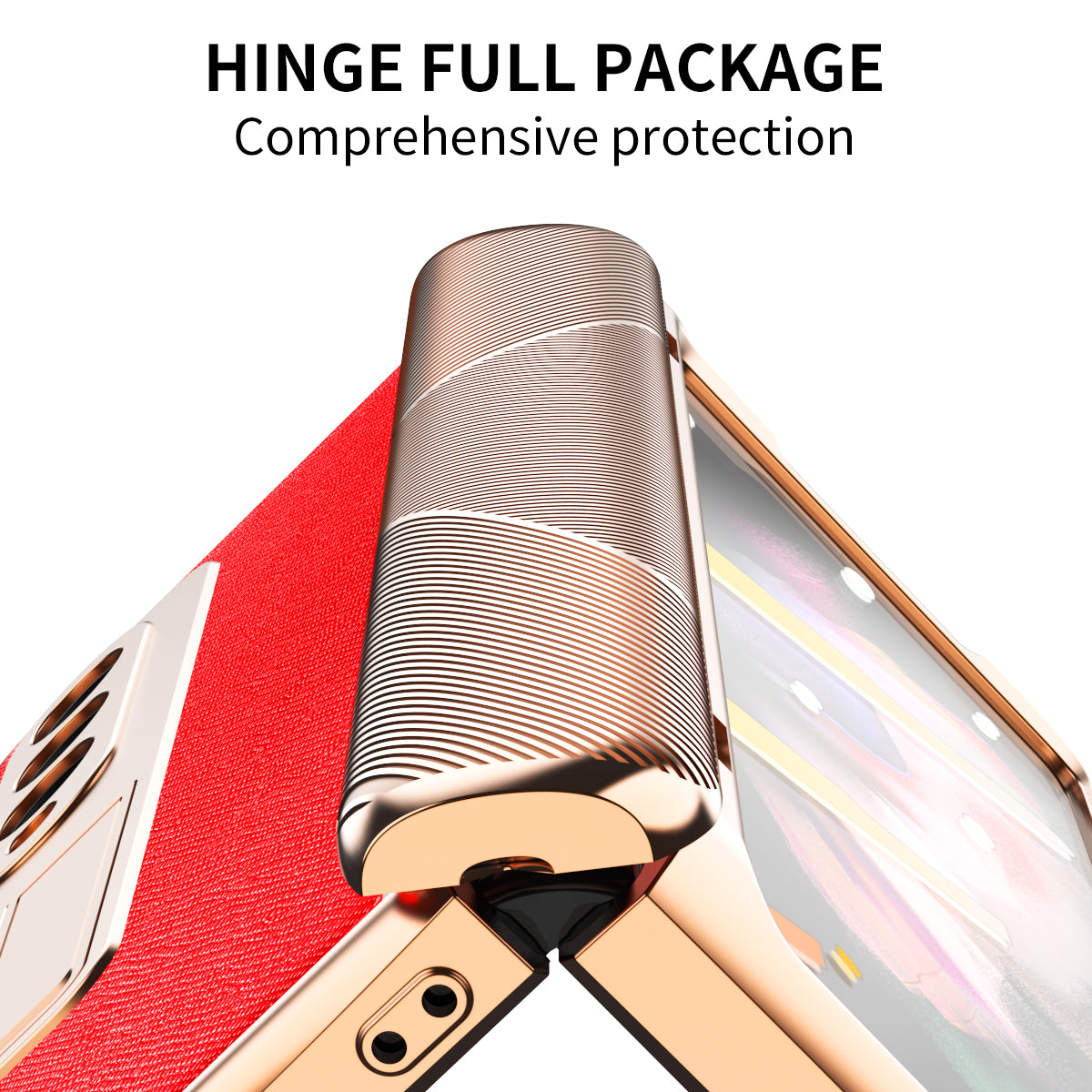 Cross Texture Electroplating PU Leather Coated TPU + PC Case Full Protection Hinge Phone Cover with Tempered Glass Screen Protector for Samsung Galaxy Z Fold3 5G