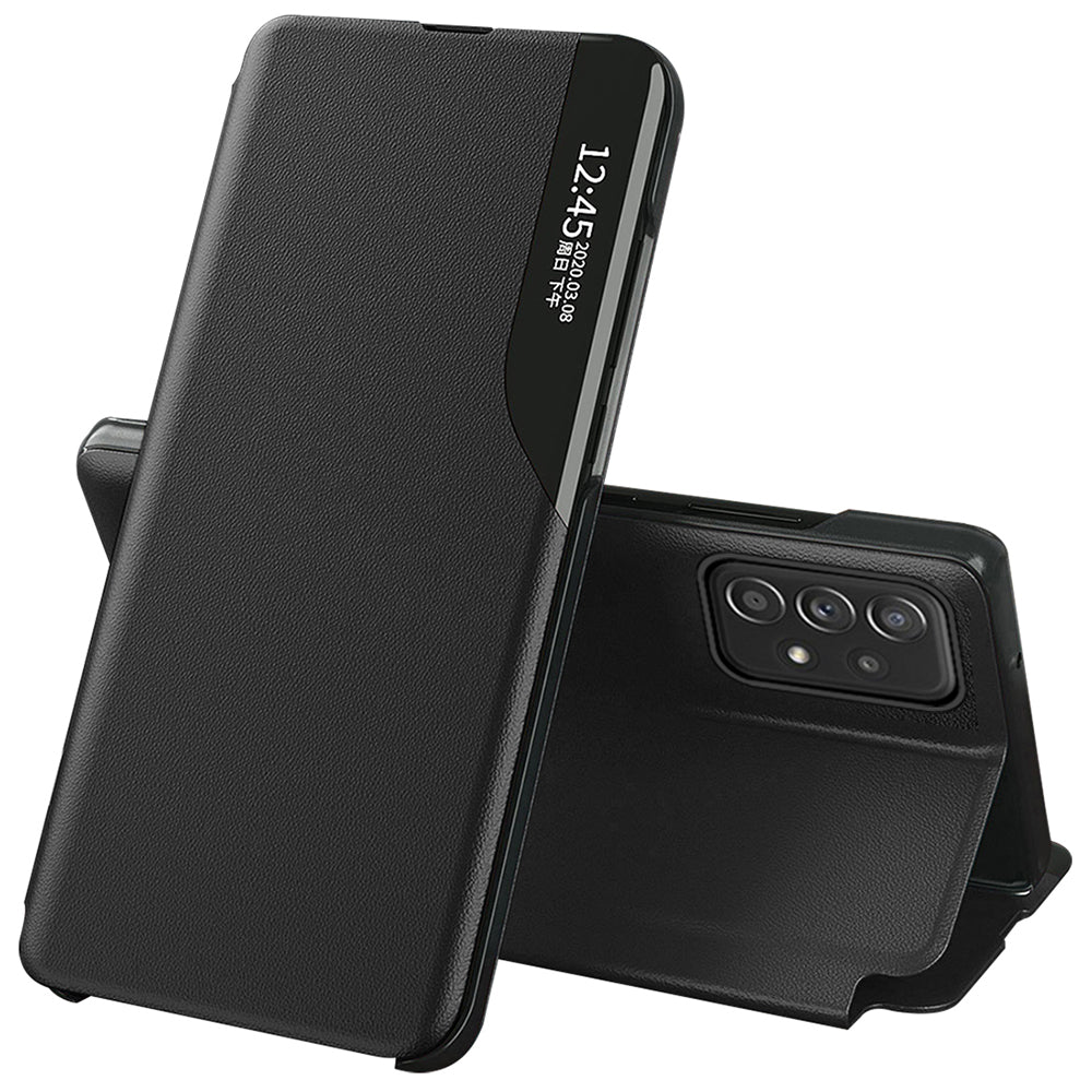 For Samsung Galaxy A53 5G View Window Magnetic Auto Closing Anti-fall PU Leather Flip Folio Phone Cover