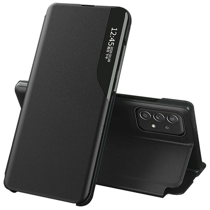 For Samsung Galaxy A53 5G View Window Magnetic Auto Closing Anti-fall PU Leather Flip Folio Phone Cover