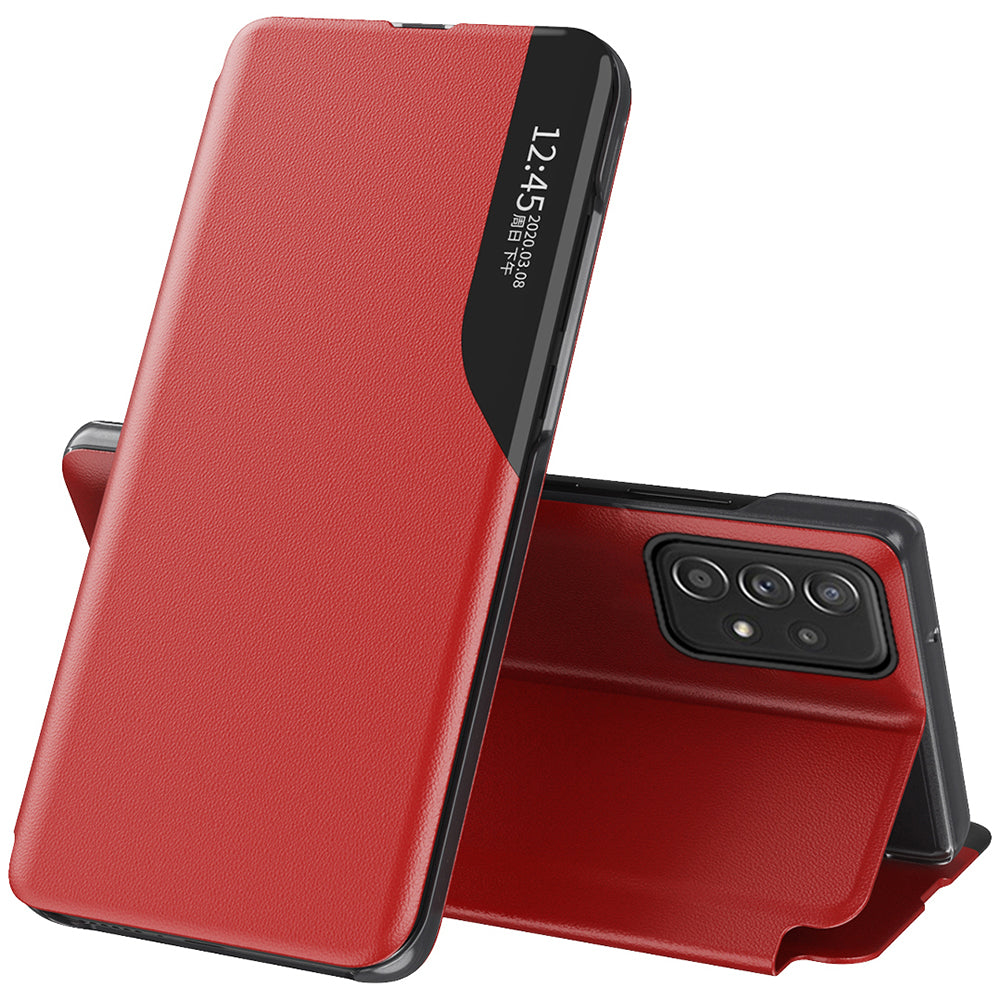 For Samsung Galaxy A53 5G View Window Magnetic Auto Closing Anti-fall PU Leather Flip Folio Phone Cover