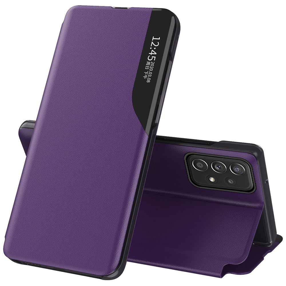 For Samsung Galaxy A53 5G View Window Magnetic Auto Closing Anti-fall PU Leather Flip Folio Phone Cover