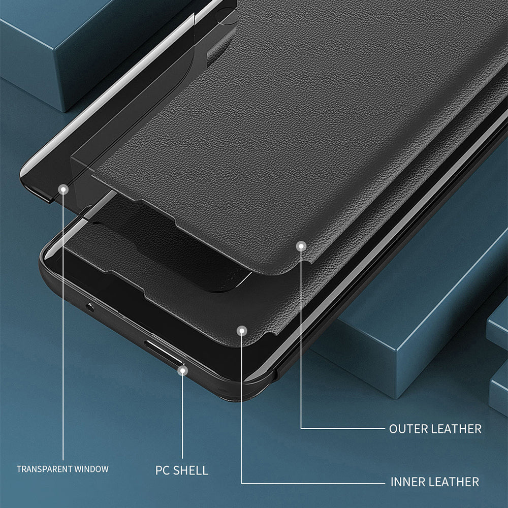 For Samsung Galaxy A53 5G View Window Magnetic Auto Closing Anti-fall PU Leather Flip Folio Phone Cover