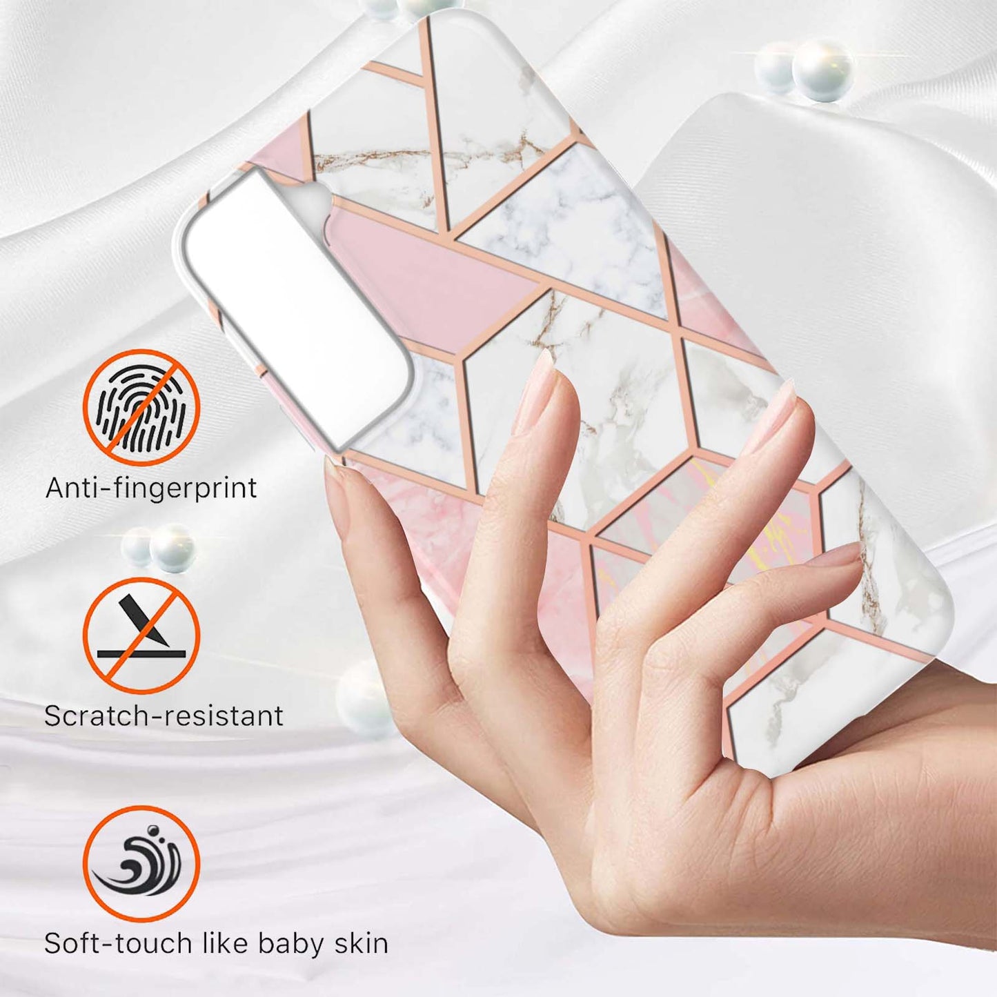 2.0mm Stylish Electroplating Soft TPU IMD Marble Protective Case for Samsung Galaxy S22 5G