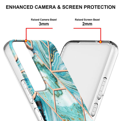 2.0mm Stylish Electroplating Soft TPU IMD Marble Protective Case for Samsung Galaxy S22 5G