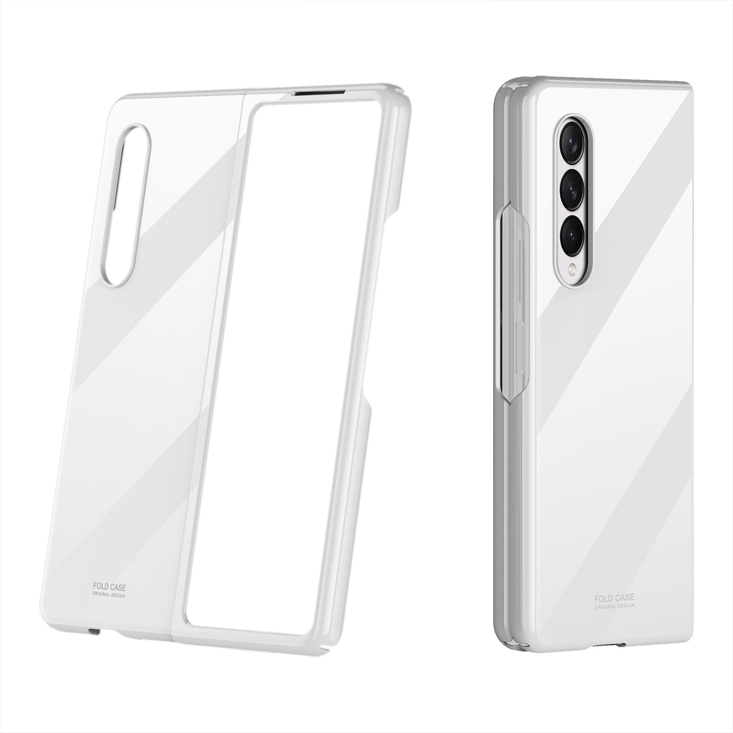 Glossy Drop-proof Well-protected Folding Hard PC Mobile Phone Case for Samsung Galaxy Z Fold3 5G