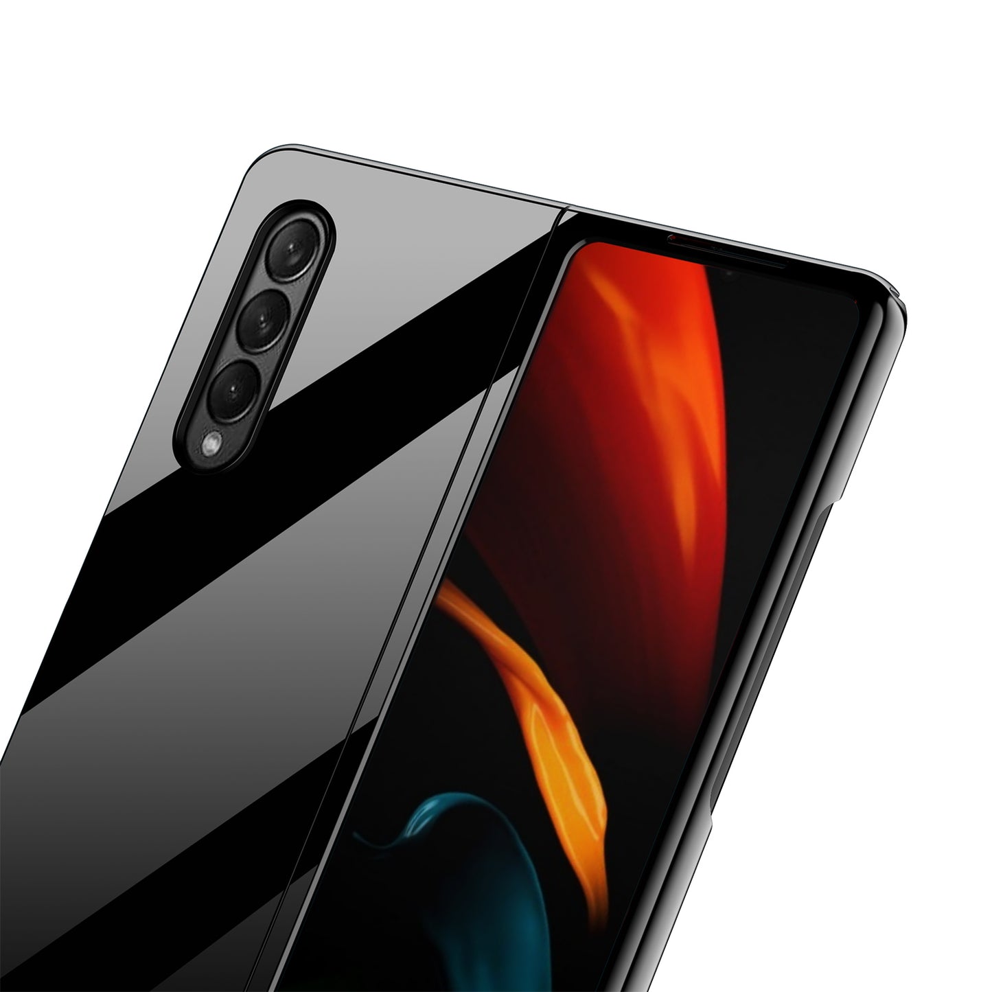 Glossy Drop-proof Well-protected Folding Hard PC Mobile Phone Case for Samsung Galaxy Z Fold3 5G