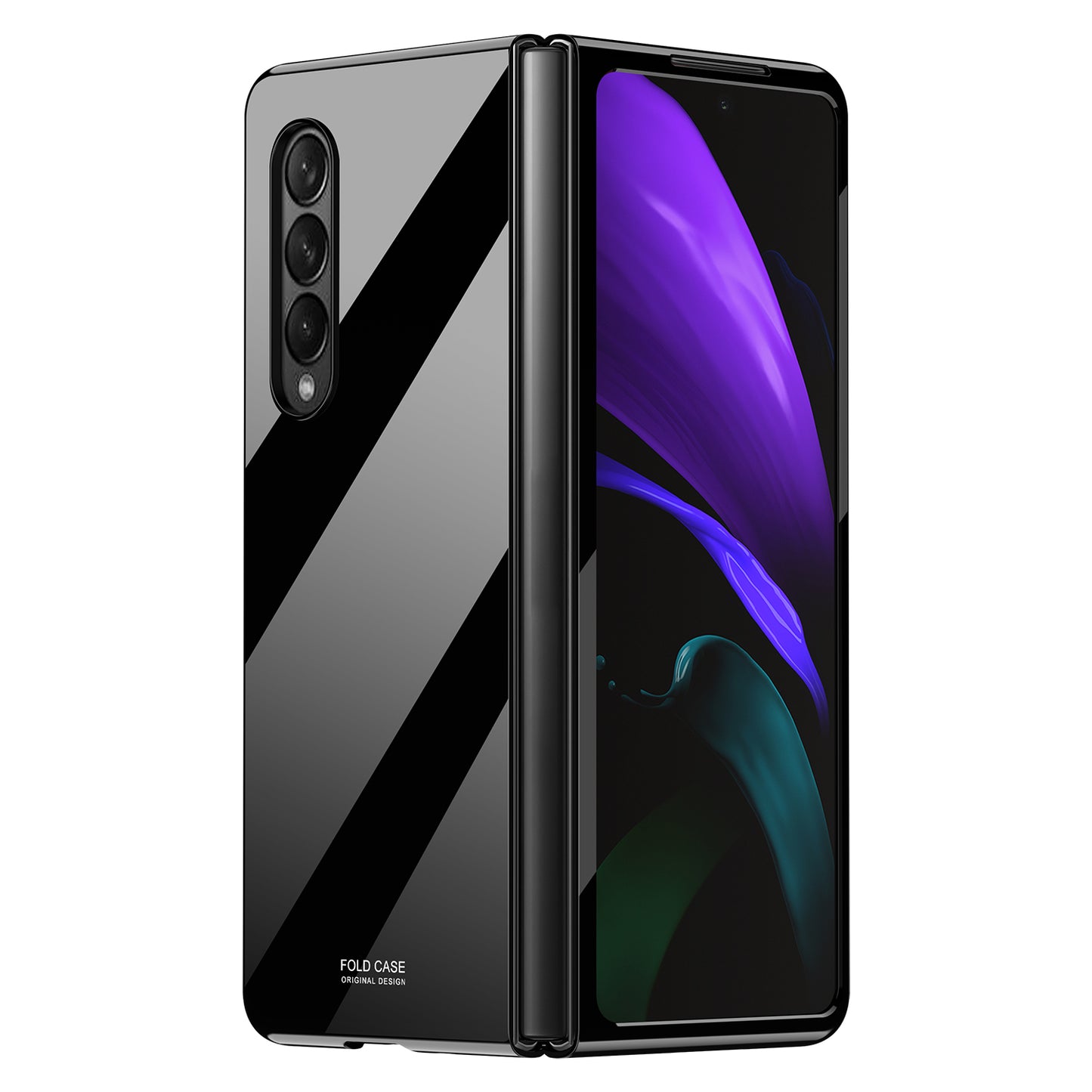 Glossy Drop-proof Well-protected Folding Hard PC Mobile Phone Case for Samsung Galaxy Z Fold3 5G