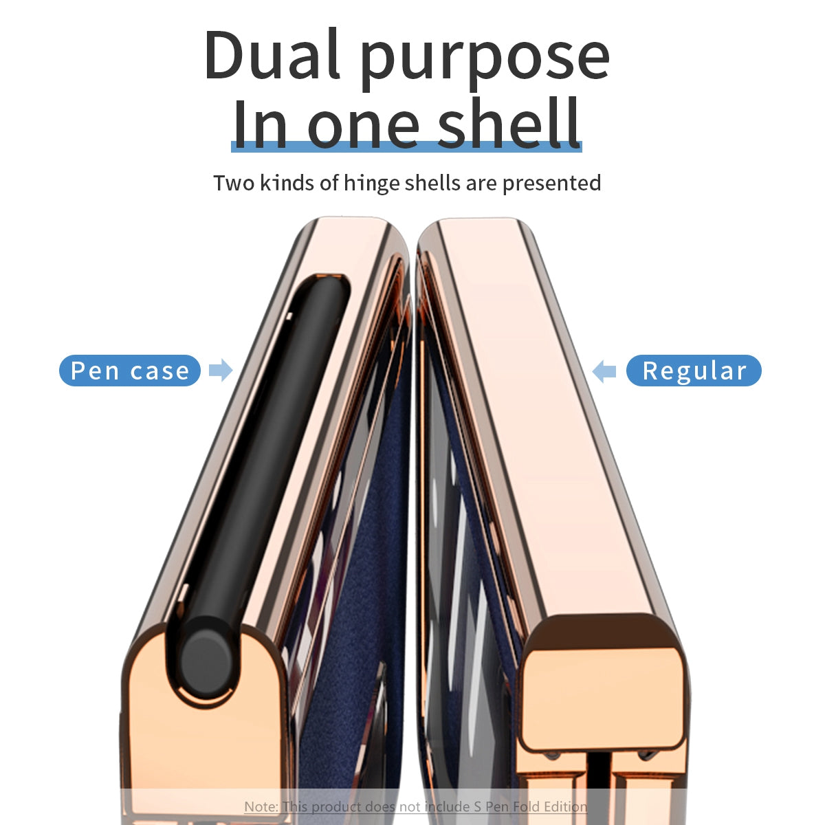 Litchi Texture Screen Protector PU Leather Coated TPU + PC Kickstand Phone Case Shell with Hinge Pen Holder for Samsung Galaxy Z Fold3 5G
