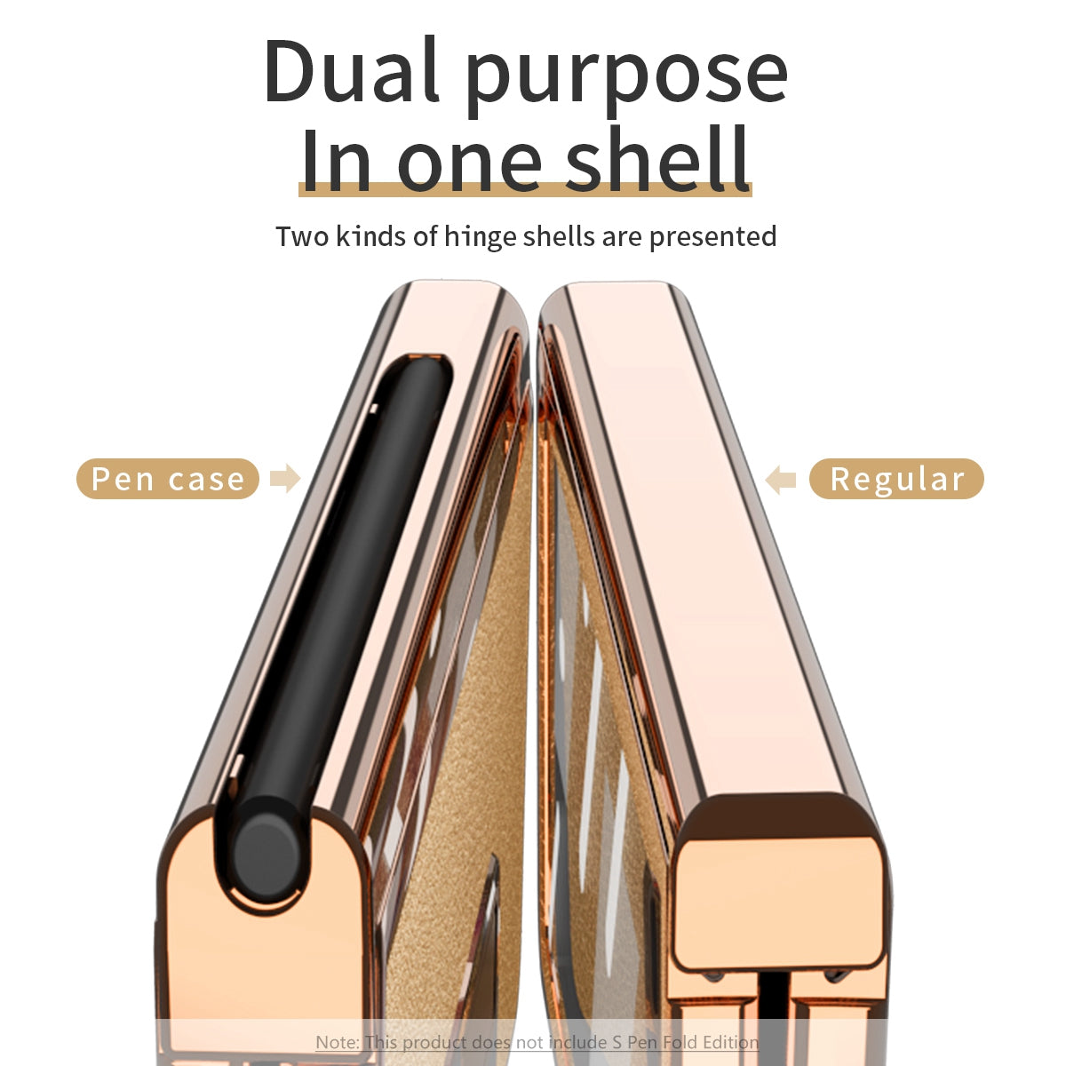 Litchi Texture Screen Protector PU Leather Coated TPU + PC Kickstand Phone Case Shell with Hinge Pen Holder for Samsung Galaxy Z Fold3 5G
