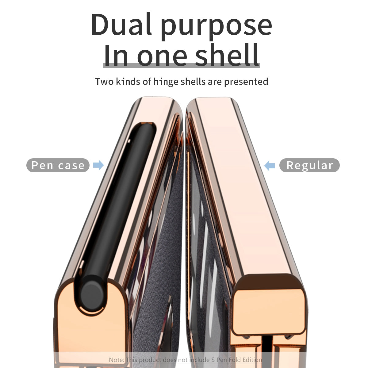 Litchi Texture Screen Protector PU Leather Coated TPU + PC Kickstand Phone Case Shell with Hinge Pen Holder for Samsung Galaxy Z Fold3 5G