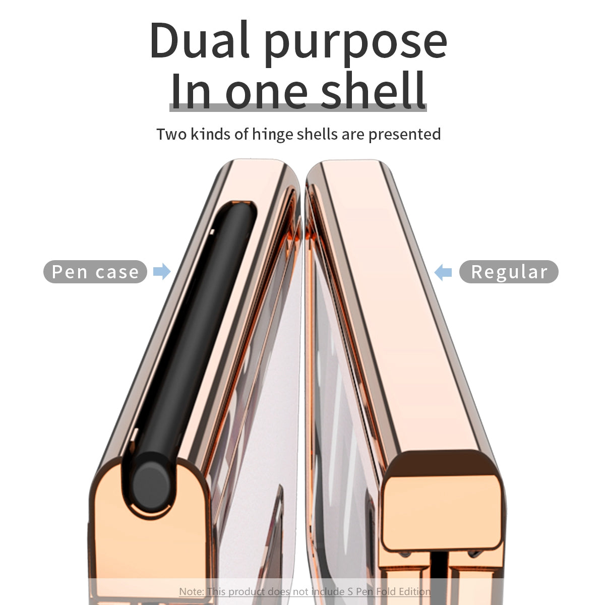 Litchi Texture Screen Protector PU Leather Coated TPU + PC Kickstand Phone Case Shell with Hinge Pen Holder for Samsung Galaxy Z Fold3 5G