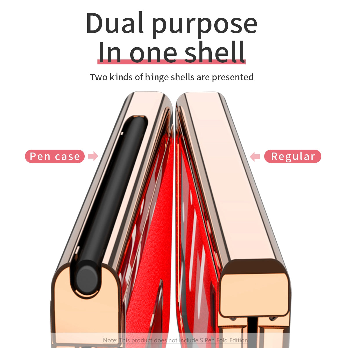Litchi Texture Screen Protector PU Leather Coated TPU + PC Kickstand Phone Case Shell with Hinge Pen Holder for Samsung Galaxy Z Fold3 5G
