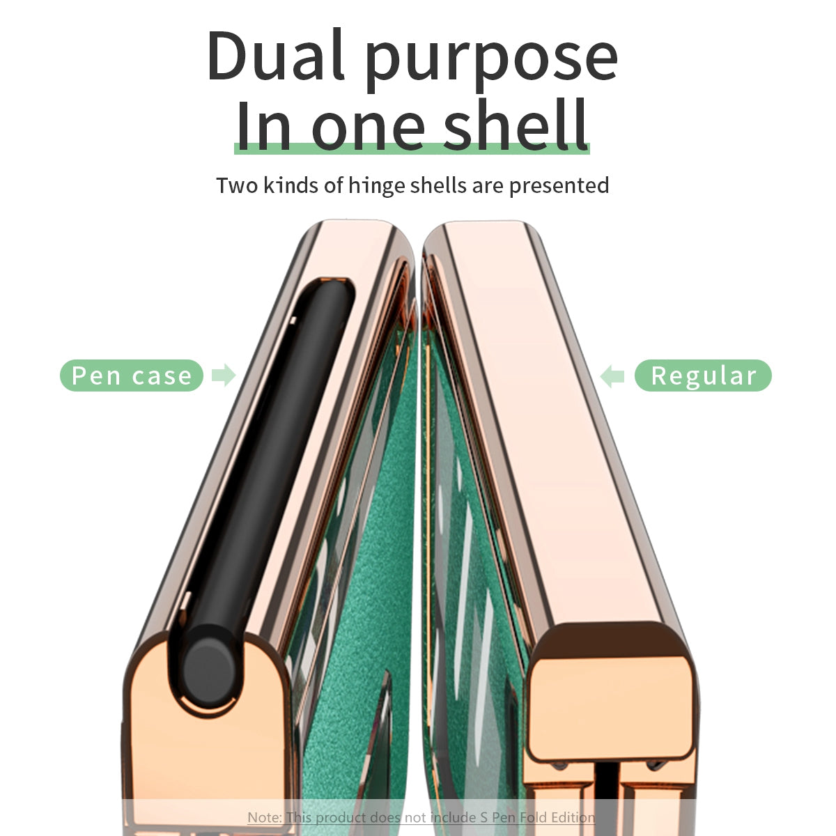 Litchi Texture Screen Protector PU Leather Coated TPU + PC Kickstand Phone Case Shell with Hinge Pen Holder for Samsung Galaxy Z Fold3 5G