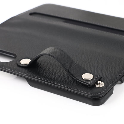 Textured Genuine Leather Case Hand Band Wallet Stand Cover with Pen Slot for Samsung Galaxy Z Fold3 5G