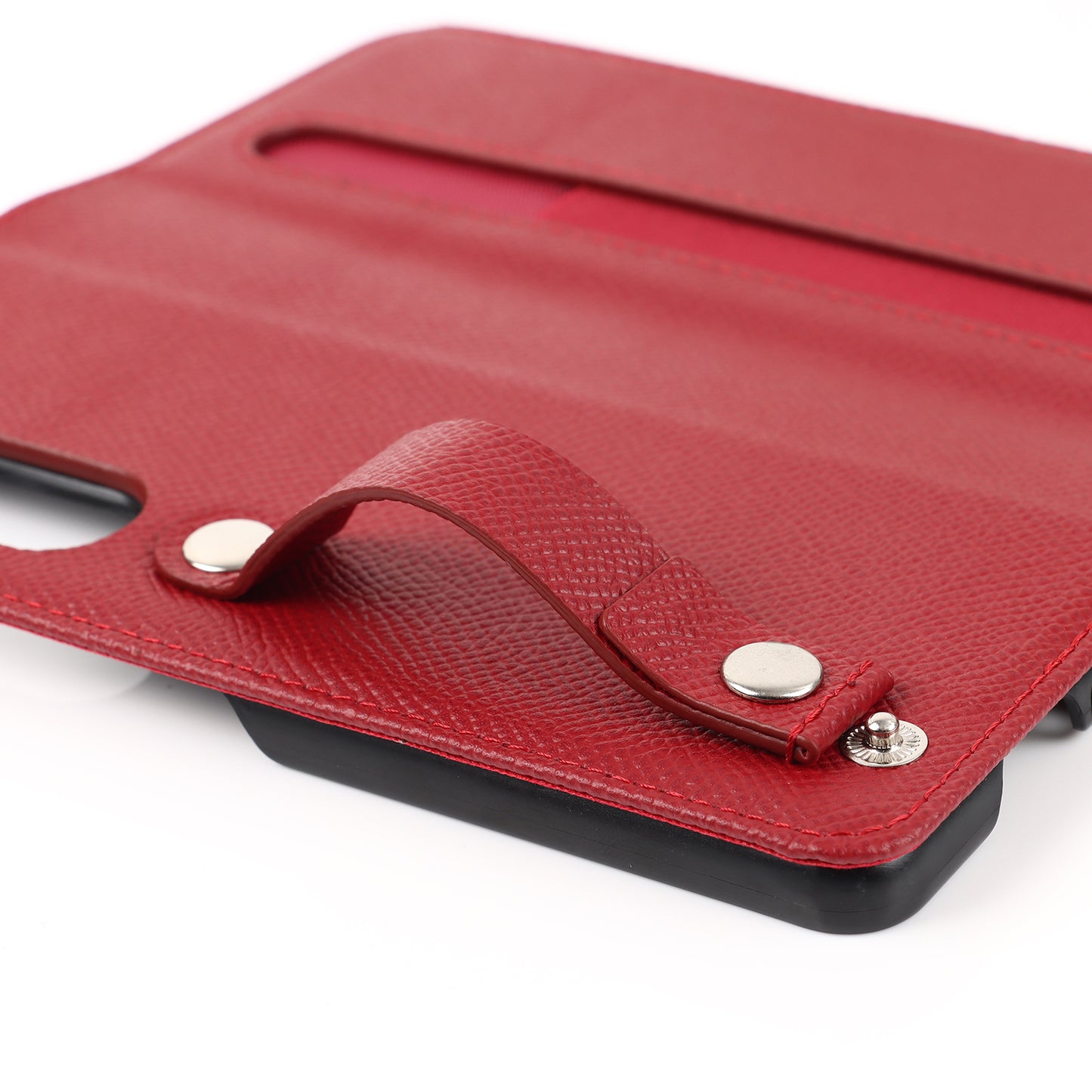 Textured Genuine Leather Case Hand Band Wallet Stand Cover with Pen Slot for Samsung Galaxy Z Fold3 5G