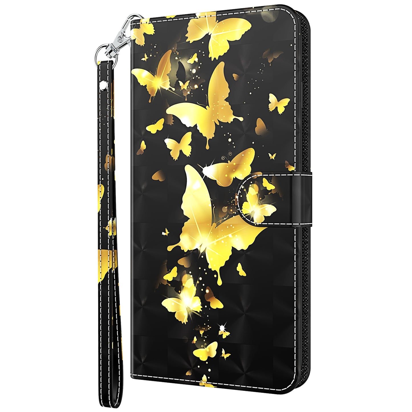 For Samsung Galaxy A13 4G 3D Pattern Printing Scratch-resistant Phone Case PU Leather Stand Phone Protector with Wallet Strap