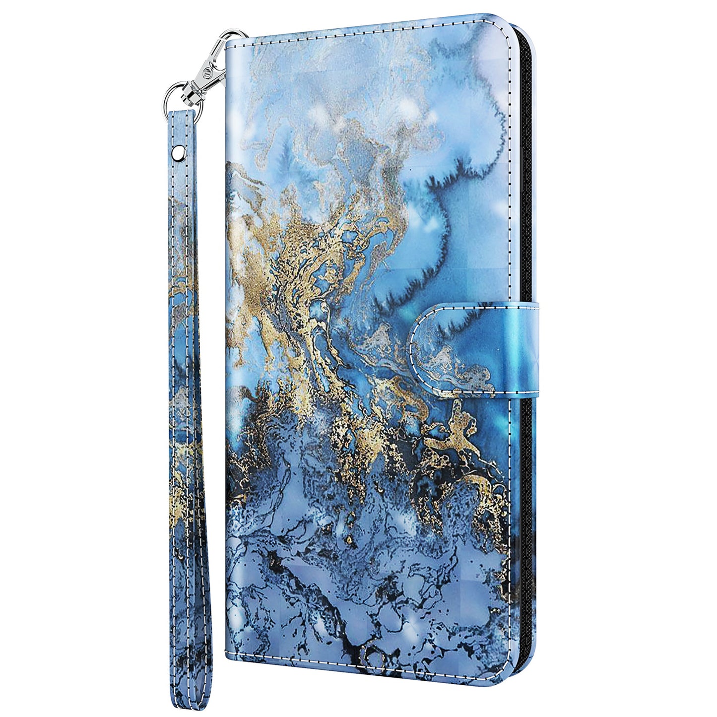 For Samsung Galaxy A13 4G 3D Pattern Printing Scratch-resistant Phone Case PU Leather Stand Phone Protector with Wallet Strap