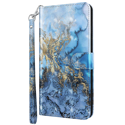 For Samsung Galaxy A13 4G 3D Pattern Printing Scratch-resistant Phone Case PU Leather Stand Phone Protector with Wallet Strap
