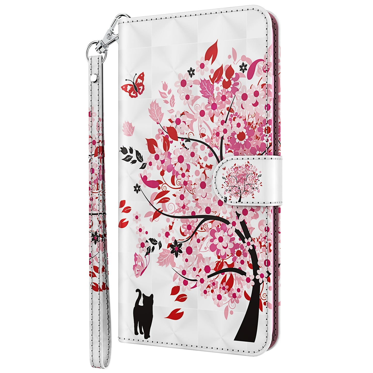 For Samsung Galaxy A13 4G 3D Pattern Printing Scratch-resistant Phone Case PU Leather Stand Phone Protector with Wallet Strap