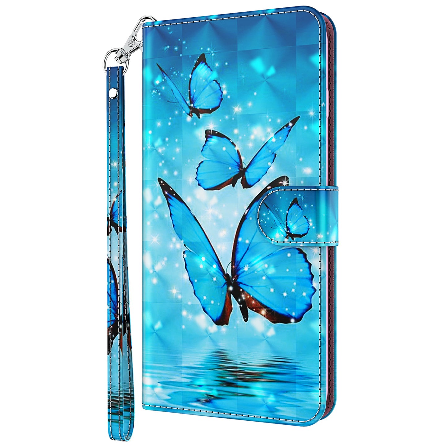 For Samsung Galaxy A13 4G 3D Pattern Printing Scratch-resistant Phone Case PU Leather Stand Phone Protector with Wallet Strap