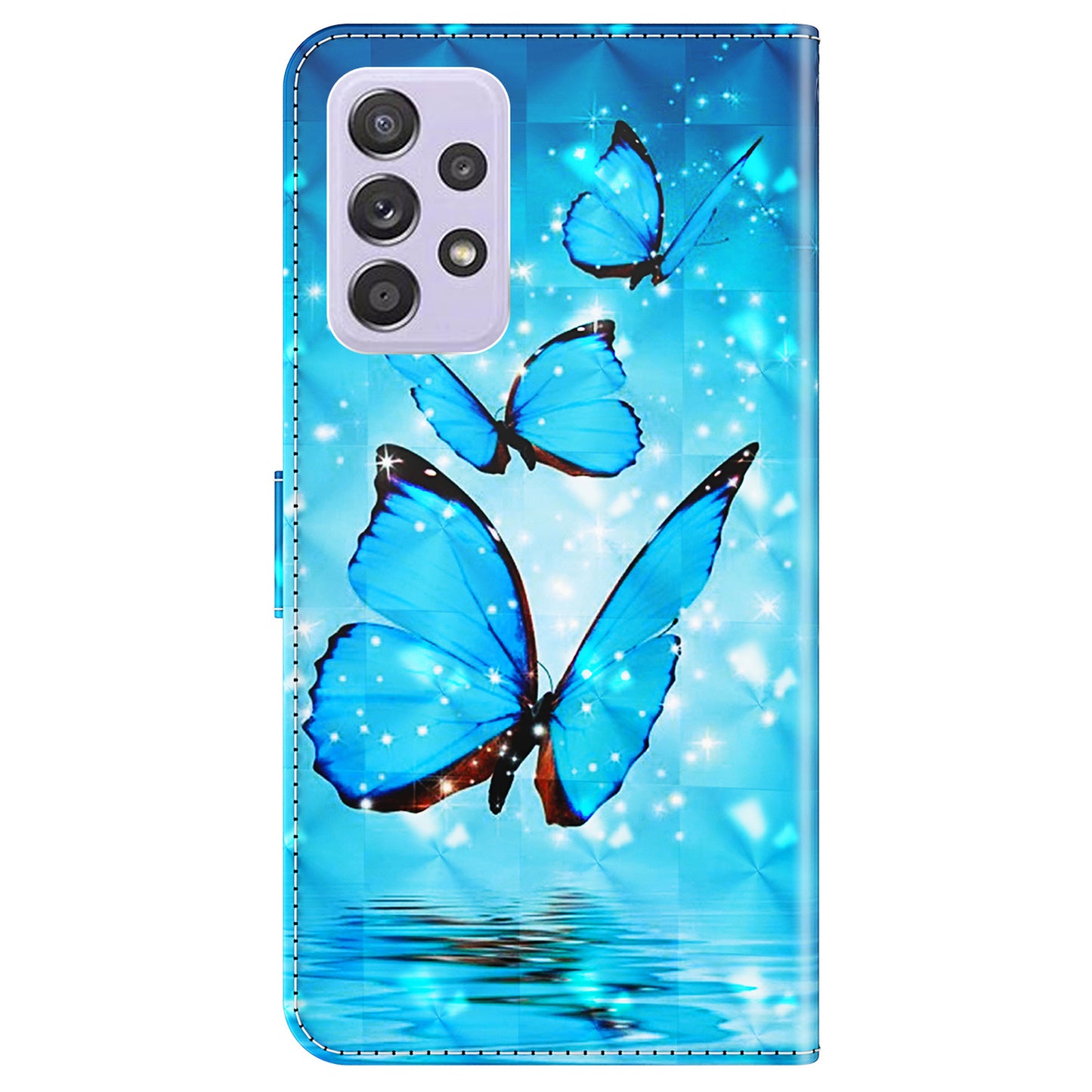For Samsung Galaxy A13 4G 3D Pattern Printing Scratch-resistant Phone Case PU Leather Stand Phone Protector with Wallet Strap