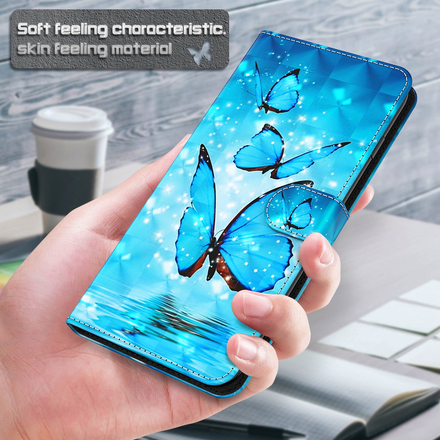 For Samsung Galaxy A13 4G 3D Pattern Printing Scratch-resistant Phone Case PU Leather Stand Phone Protector with Wallet Strap