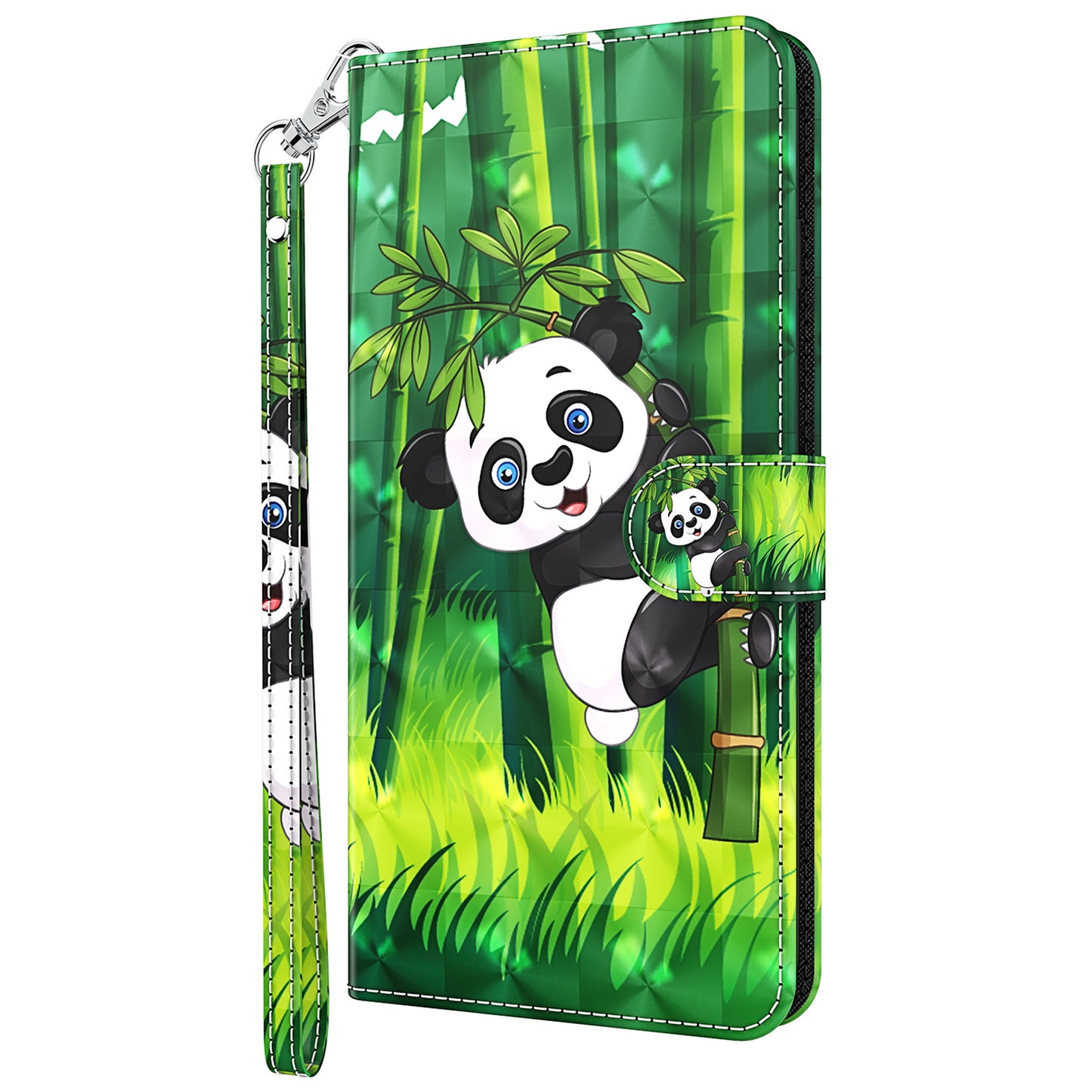 For Samsung Galaxy A13 4G 3D Pattern Printing Scratch-resistant Phone Case PU Leather Stand Phone Protector with Wallet Strap