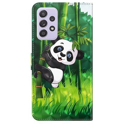 For Samsung Galaxy A13 4G 3D Pattern Printing Scratch-resistant Phone Case PU Leather Stand Phone Protector with Wallet Strap