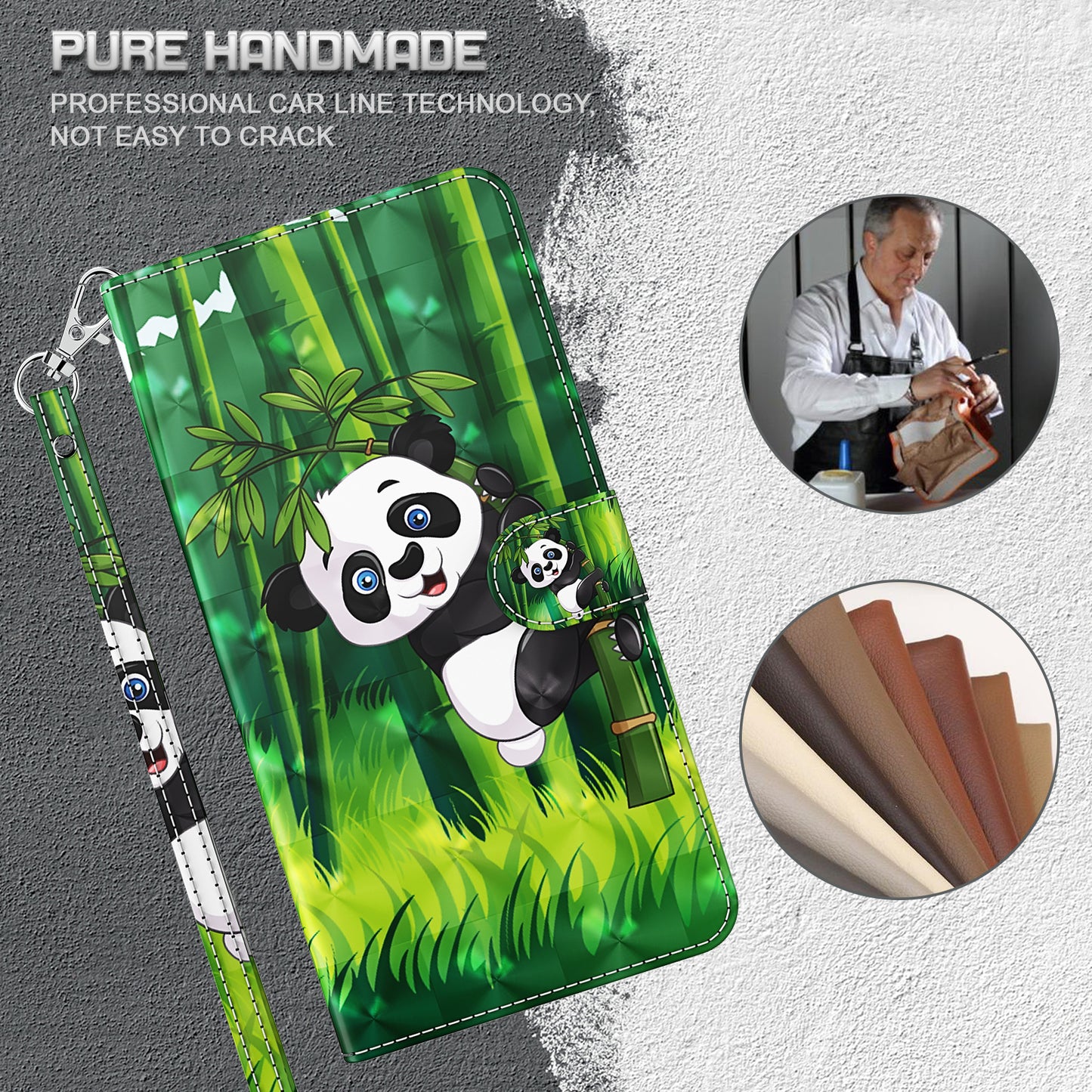 For Samsung Galaxy A13 4G 3D Pattern Printing Scratch-resistant Phone Case PU Leather Stand Phone Protector with Wallet Strap