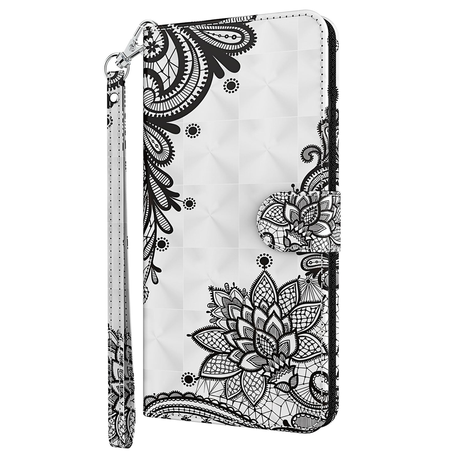 For Samsung Galaxy A13 4G 3D Pattern Printing Scratch-resistant Phone Case PU Leather Stand Phone Protector with Wallet Strap