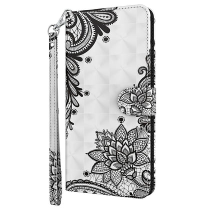 For Samsung Galaxy A13 4G 3D Pattern Printing Scratch-resistant Phone Case PU Leather Stand Phone Protector with Wallet Strap