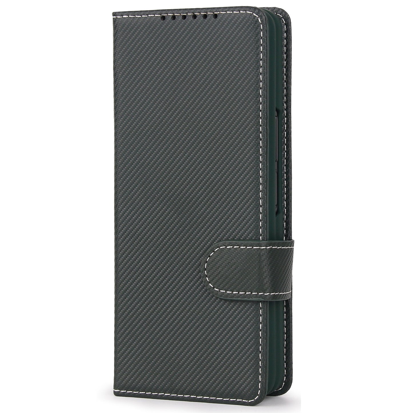 Twill Texture Detachable Genuine Leather Shell Stand Wallet Protective Phone Case with Pen Slot for Samsung Galaxy Z Fold3 5G