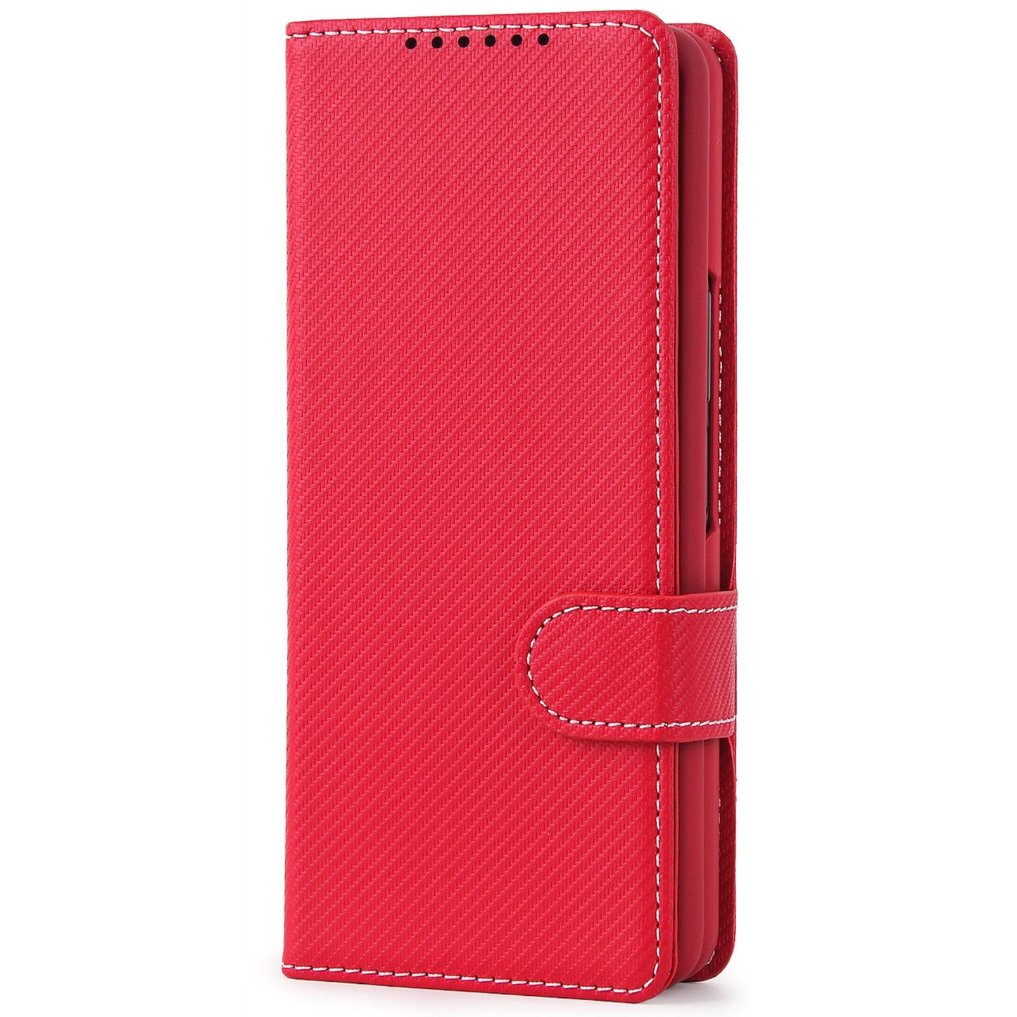 Twill Texture Detachable Genuine Leather Shell Stand Wallet Protective Phone Case with Pen Slot for Samsung Galaxy Z Fold3 5G