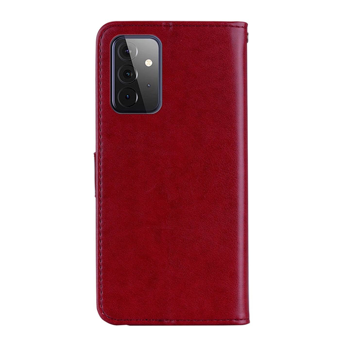 Rhinestone Decor Flip PU Leather Magnetic Clasp Case Wallet Stand Owl Flower Imprinted Shell Cover with Strap for Samsung Galaxy A33 5G