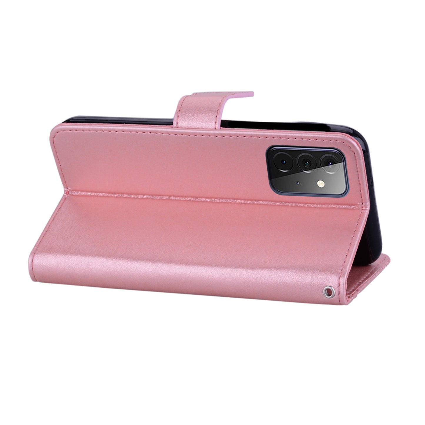 Rhinestone Decor Flip PU Leather Magnetic Clasp Case Wallet Stand Owl Flower Imprinted Shell Cover with Strap for Samsung Galaxy A33 5G