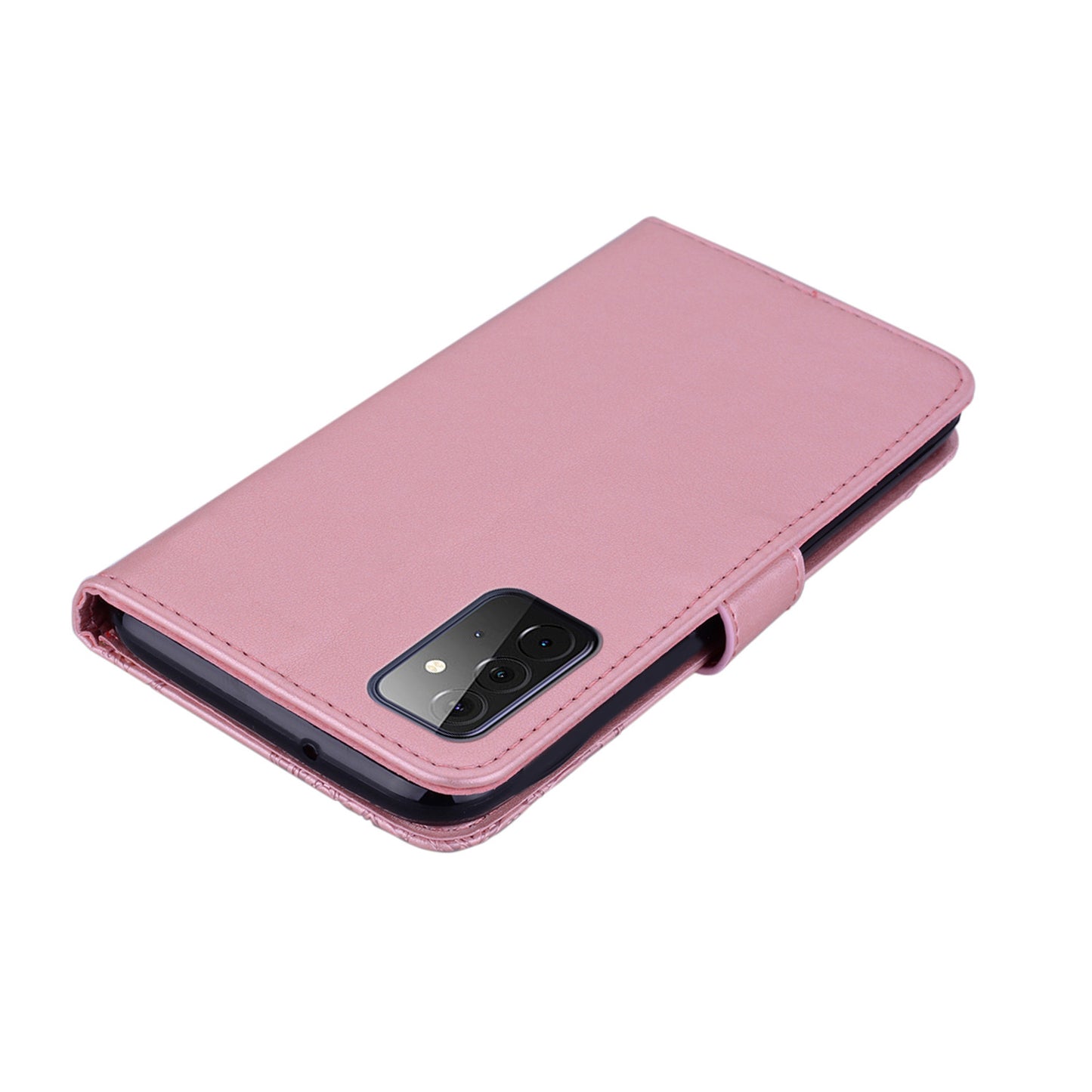 Rhinestone Decor Flip PU Leather Magnetic Clasp Case Wallet Stand Owl Flower Imprinted Shell Cover with Strap for Samsung Galaxy A33 5G