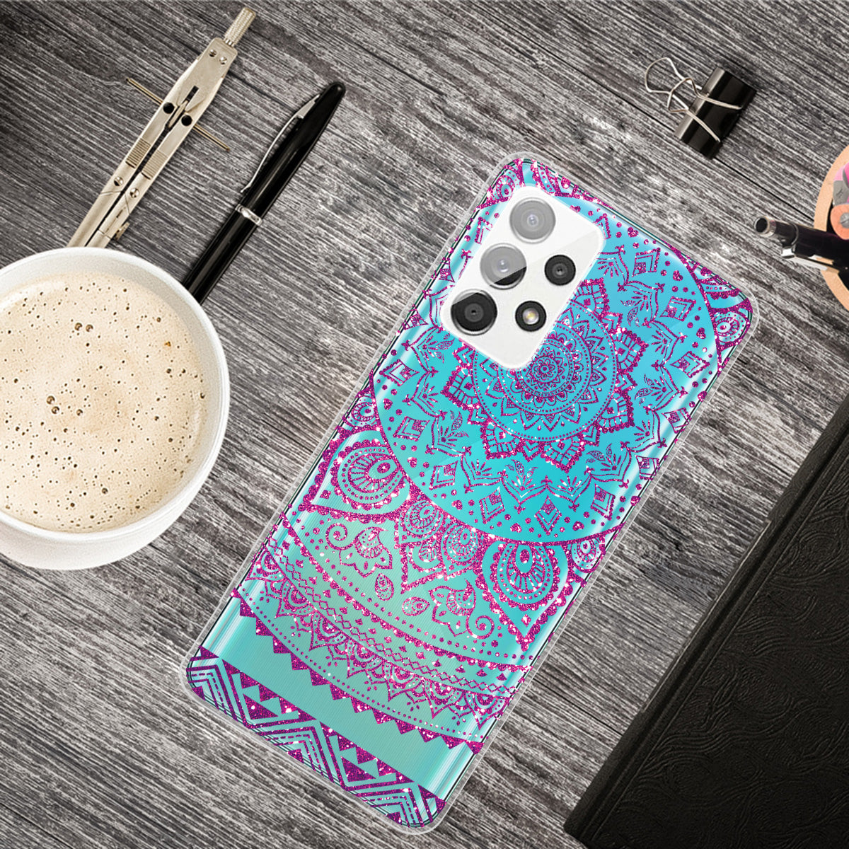 Mandala Pattern Printing Non-deformable TPU Phone Case Cover for Samsung Galaxy A52 4G/5G / A52s 5G