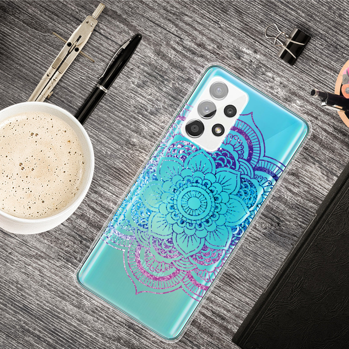 Mandala Pattern Printing Non-deformable TPU Phone Case Cover for Samsung Galaxy A52 4G/5G / A52s 5G