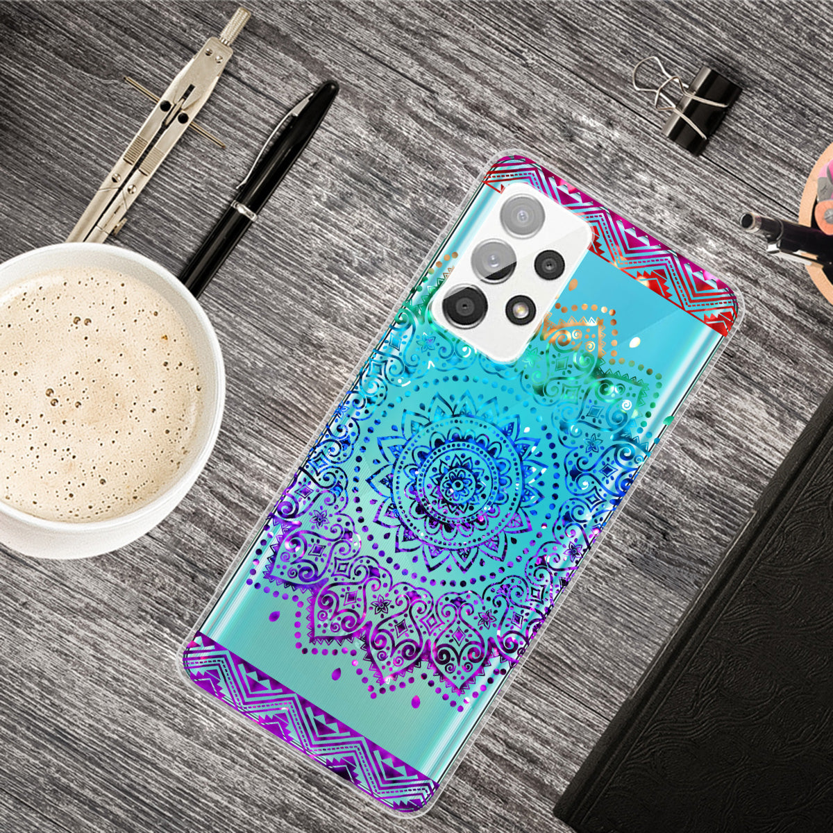 Mandala Pattern Printing Non-deformable TPU Phone Case Cover for Samsung Galaxy A52 4G/5G / A52s 5G