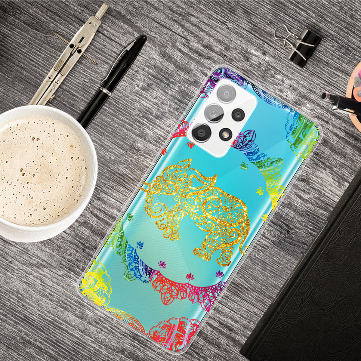 Mandala Pattern Printing Non-deformable TPU Phone Case Cover for Samsung Galaxy A52 4G/5G / A52s 5G
