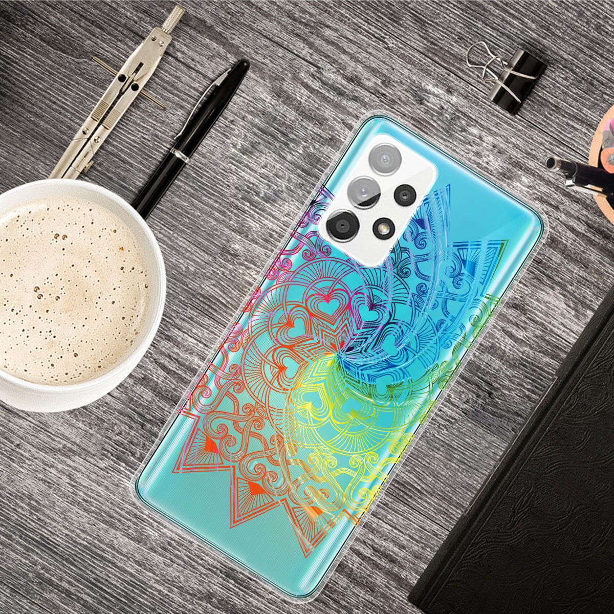 Mandala Pattern Printing Non-deformable TPU Phone Case Cover for Samsung Galaxy A52 4G/5G / A52s 5G