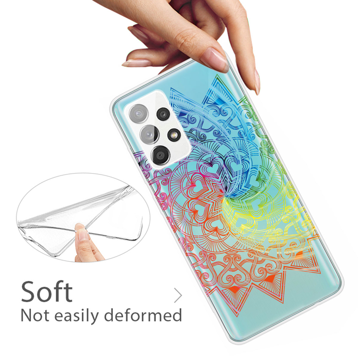 Mandala Pattern Printing Non-deformable TPU Phone Case Cover for Samsung Galaxy A52 4G/5G / A52s 5G