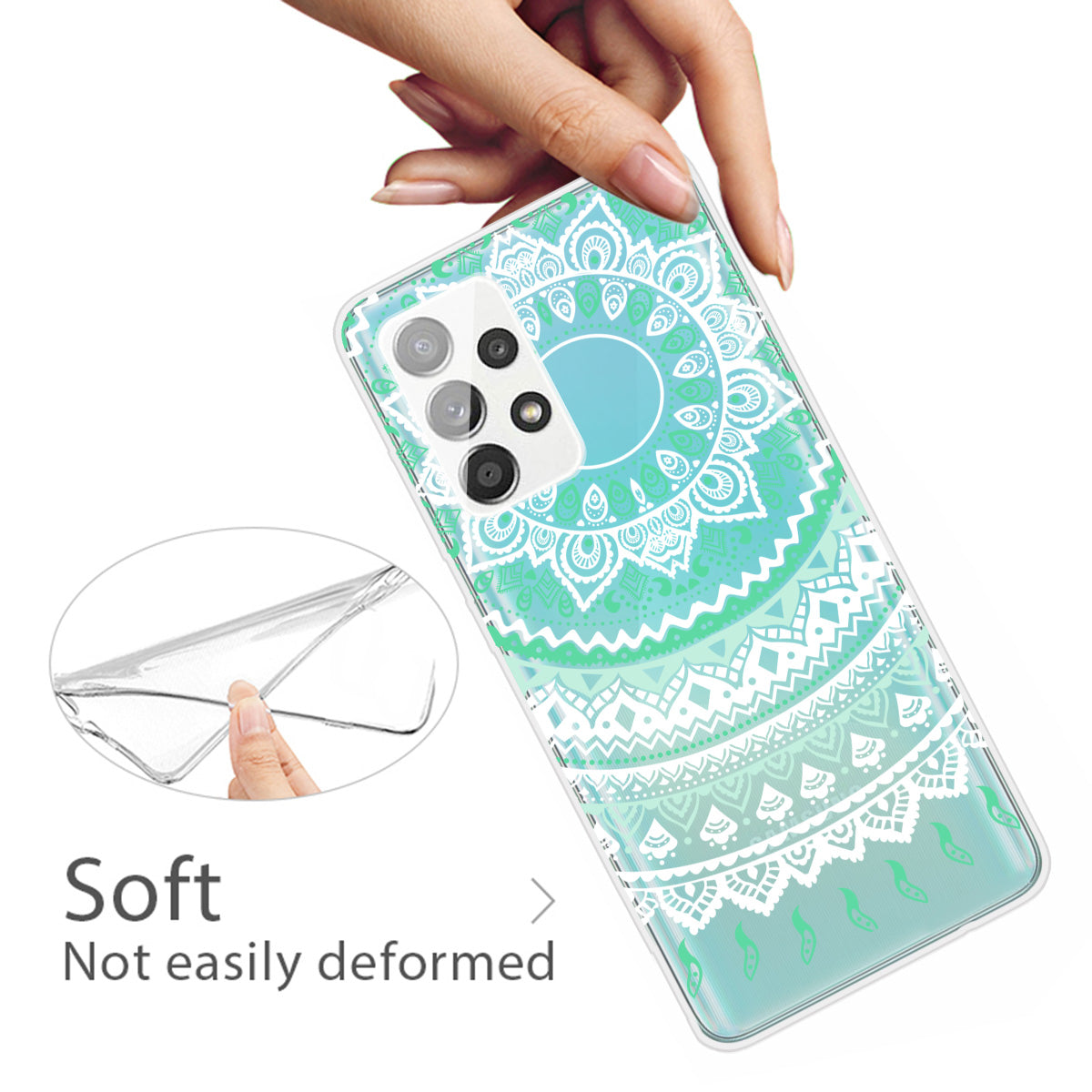 Mandala Pattern Printing Non-deformable TPU Phone Case Cover for Samsung Galaxy A52 4G/5G / A52s 5G