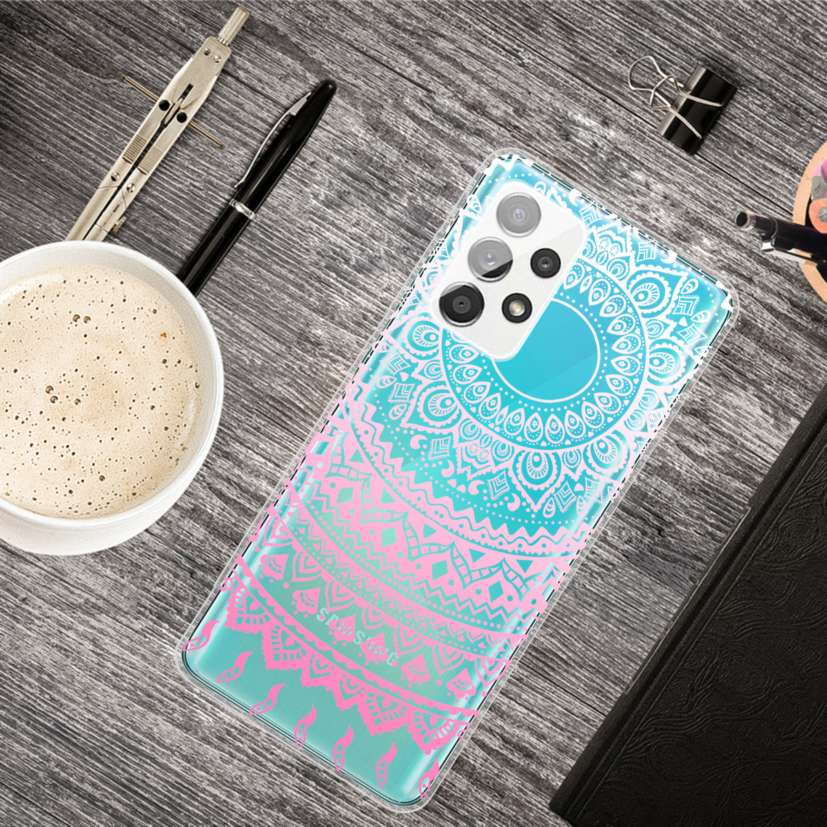 Mandala Pattern Printing Non-deformable TPU Phone Case Cover for Samsung Galaxy A52 4G/5G / A52s 5G
