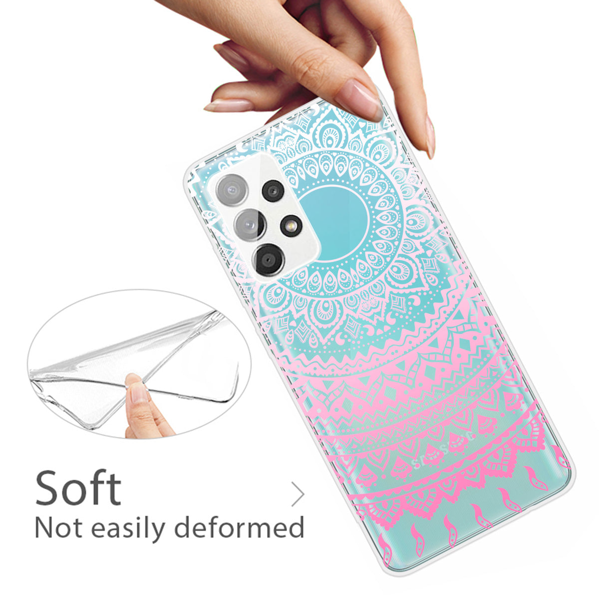 Mandala Pattern Printing Non-deformable TPU Phone Case Cover for Samsung Galaxy A52 4G/5G / A52s 5G