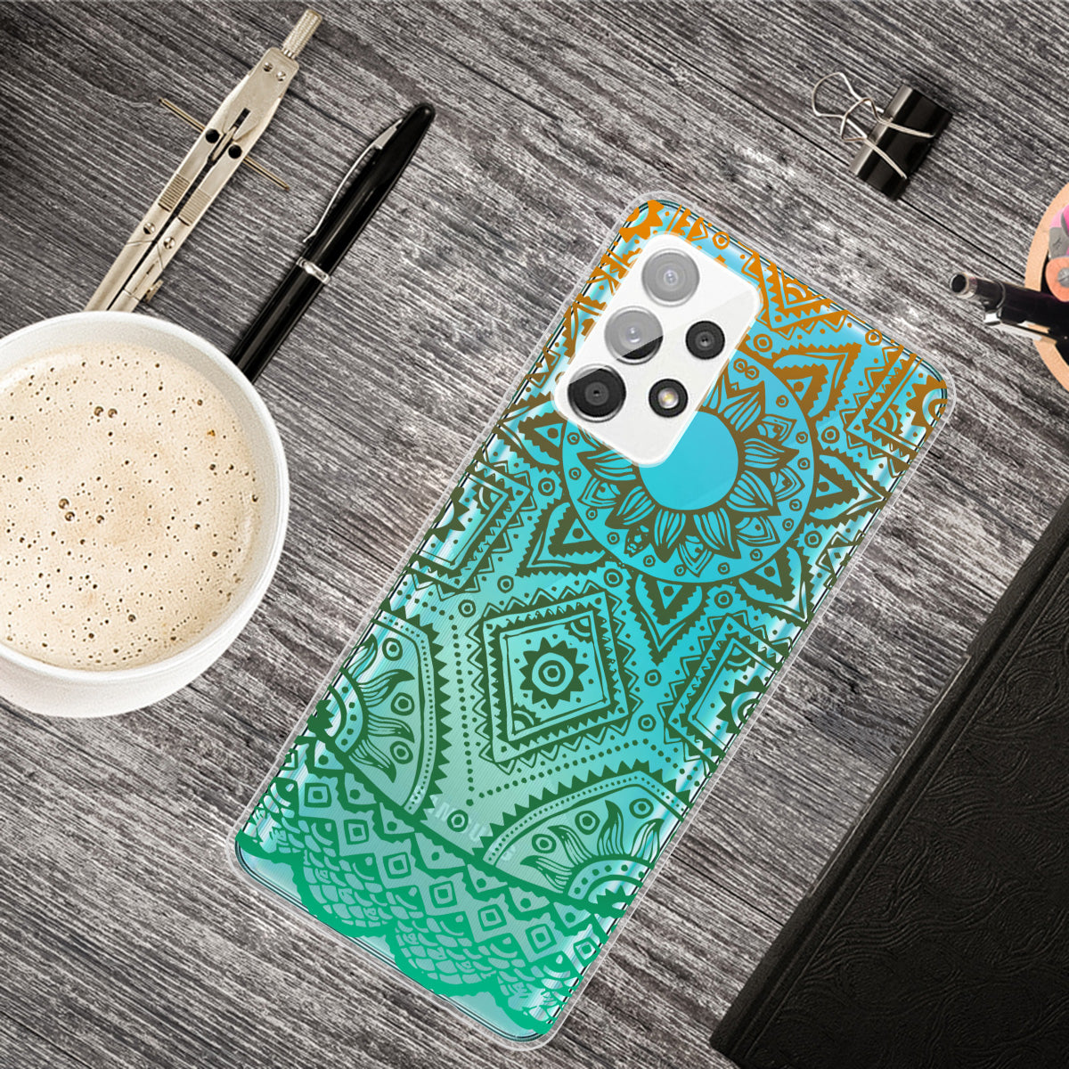 Mandala Pattern Printing Non-deformable TPU Phone Case Cover for Samsung Galaxy A52 4G/5G / A52s 5G