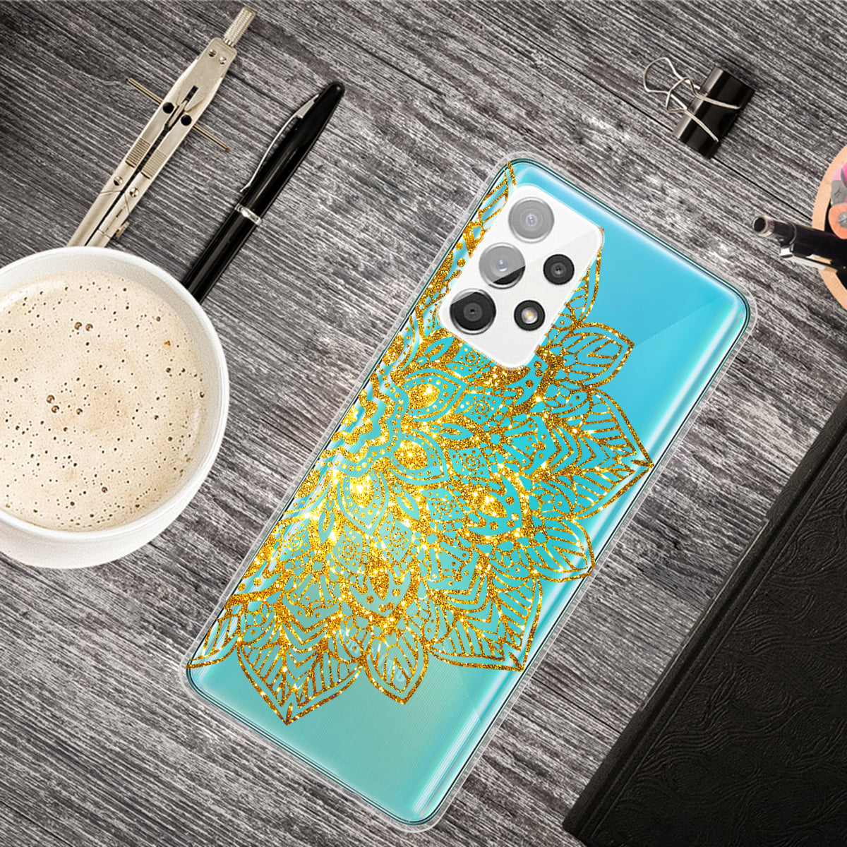 Mandala Pattern Printing Non-deformable TPU Phone Case Cover for Samsung Galaxy A52 4G/5G / A52s 5G