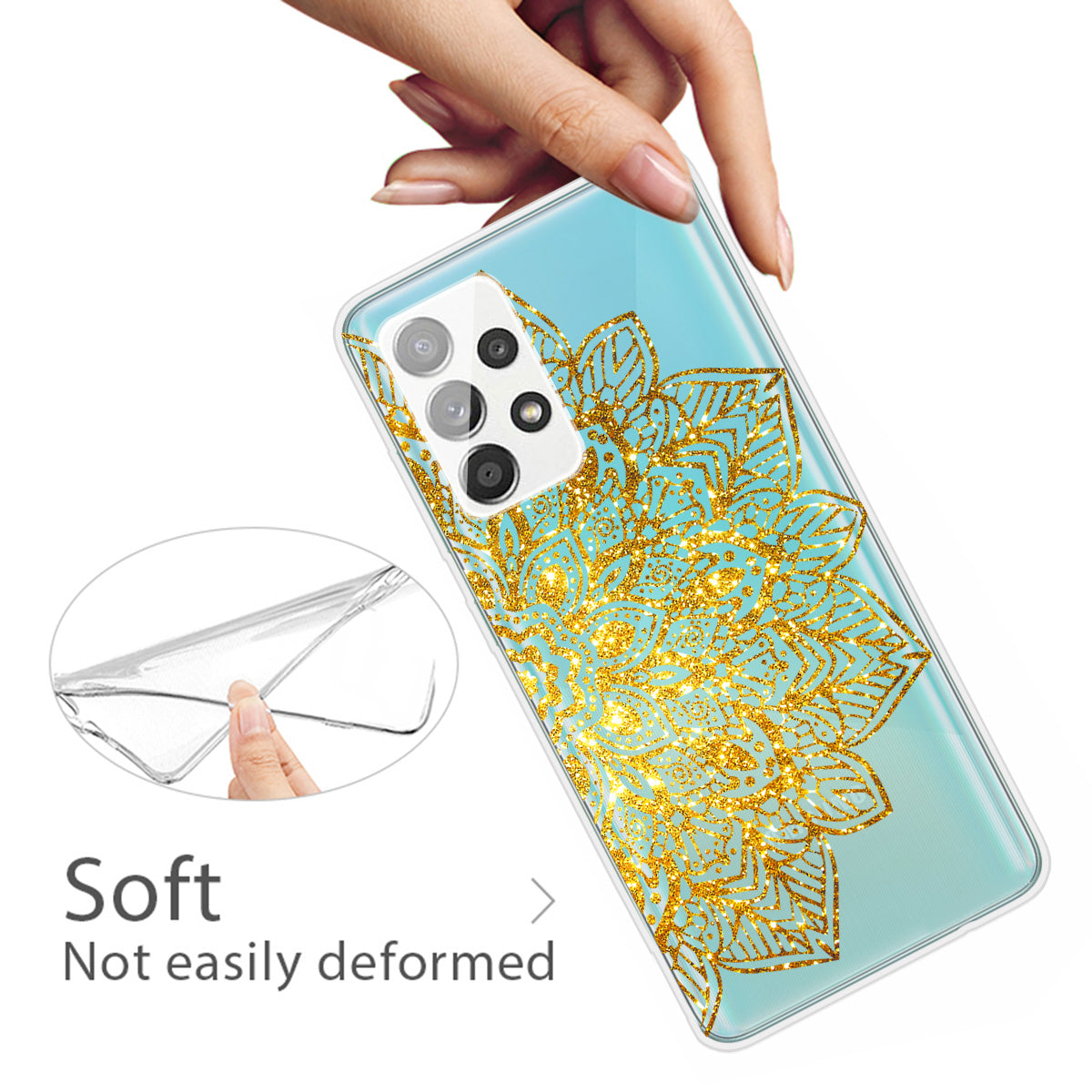 Mandala Pattern Printing Non-deformable TPU Phone Case Cover for Samsung Galaxy A52 4G/5G / A52s 5G